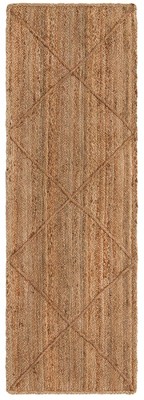 Eco-Friendly Natural Brown Hand-Braided Jute Runner Rug