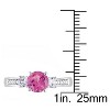 EVERLY JEWELRY | 10K White Gold 1.37 CT TGW Created Pink and Created White Sapphire and Diamond Accent 3-Stone Engagement Ring - 3 of 4