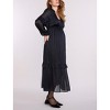 Women's V-Neck Long Sleeve Tiered Maxi Dress | Motherhood Maternity - 3 of 4