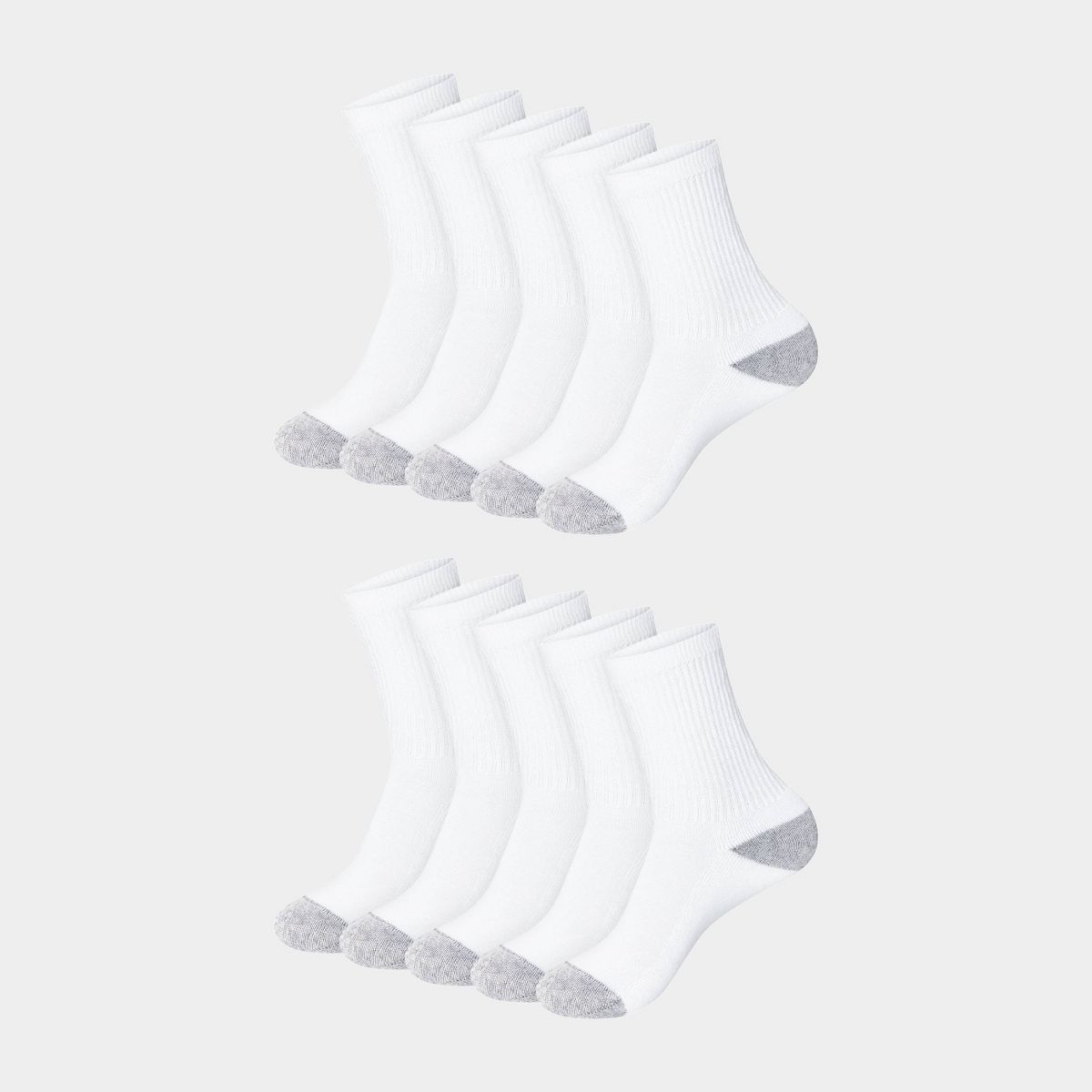 Hanes Women's Extended Size Cushioned 10pk Crew Socks - 8-12 - thumbnail 10