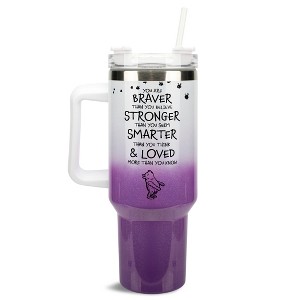 Elanze Designs Pooh Classic Bear Braver Stronger Smarter 40 oz. Stainless Steel, Large Water Bottle Coffee Mug, Spill & Leak Resistant, Thermal Travel - 1 of 1
