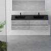 Whisen Minimalist Floating Wall-Mounted Bathroom Vanity with Integrated Quartz Sand Sink and  Storage Drawers - Grey - 3 of 4