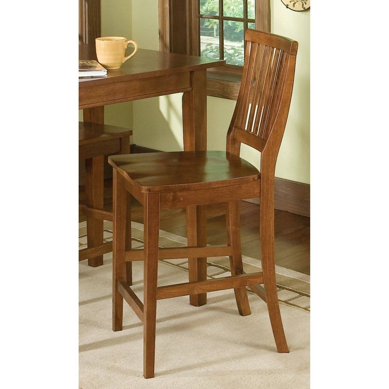 Arts and Crafts Counter Height Barstool Hardwood/Cottage Oak - Home Styles, 3 of 7