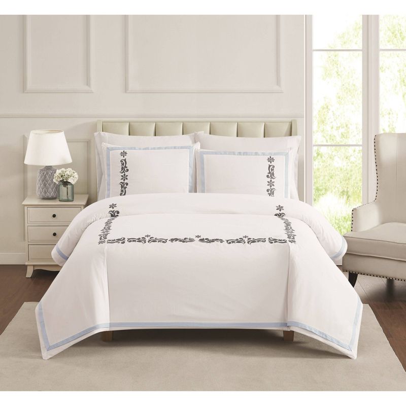 3pc Queen Cordelia Embroidered Comforter Set White - Charisma, 1 of 7