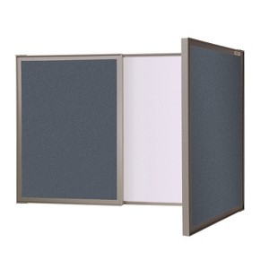 Ghent VisuALL PC Whiteboard Cabinet Fabric Bulletin Board Exterior Doors Blue GHE41301 - 1 of 4