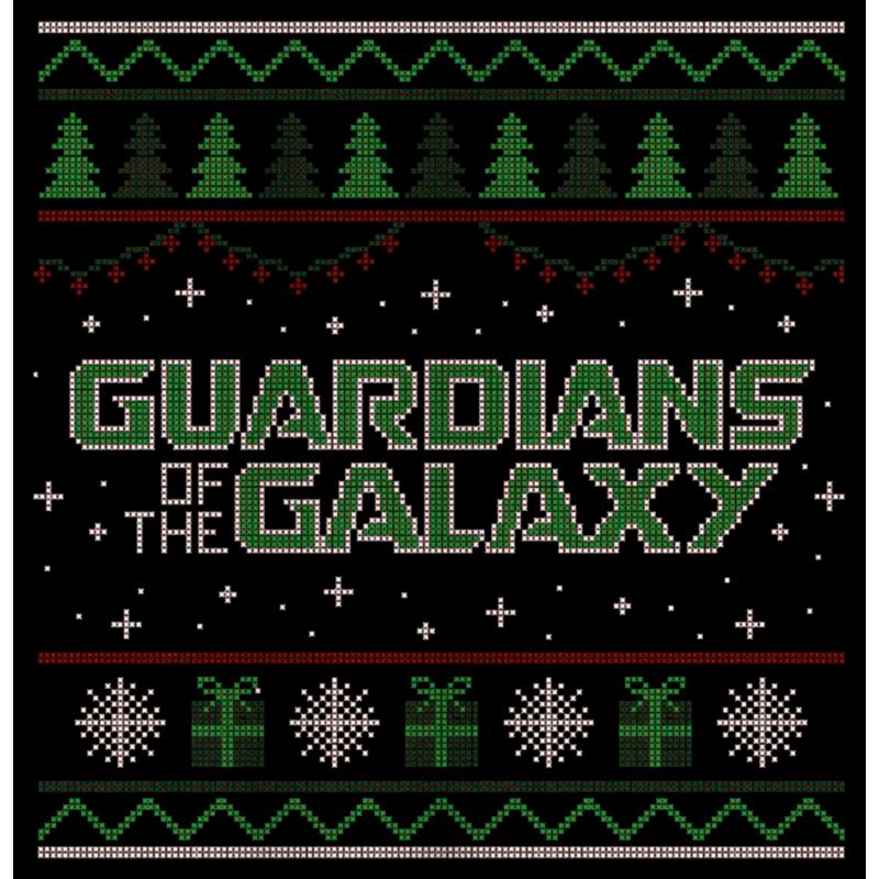 Juniors Womens Guardians of the Galaxy Holiday Special Christmas Sweater Print Cowl Neck Sweatshirt, 2 of 5