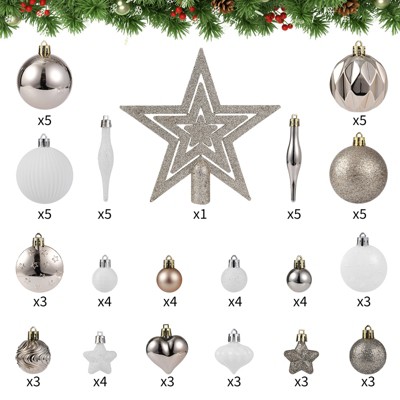 72Pcs Xmas Hanging Balls Ornaments Christmas Tree Decorations for New Year Party Home Holiday Decoration, Multi-Styles
