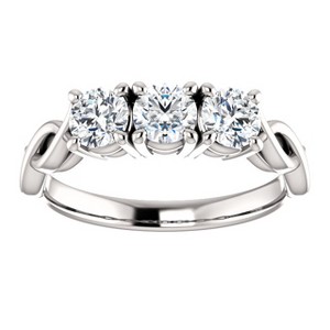 Pompeii3 .60ct 3-Stone Round Diamond Engagement Ring in 14k White Yellow Rose Gold - 1 of 4