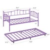 Metal Twin DayBed with Trundle, Sofa Beds with Steel Slat Support and Pull Out Bed, Space-Saving - 2 of 4
