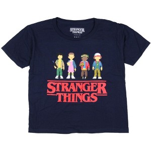 Stranger Things Boy's Pixel Mike Eleven Lucas Dustin Kid's T-Shirt - 1 of 3