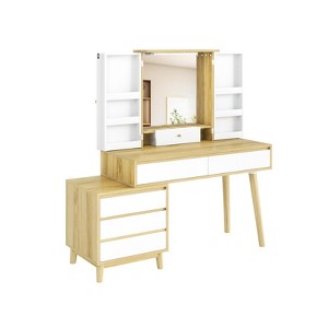Vanity Desk, Makeup Vanity Table with 6 Drawers & Storage Shelves, 47'' Dressing Table for Bedroom - 1 of 4
