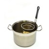 SAMMART Stainless Steel Mesh Noodle Strainer basket with Black Silicone Handle - Pasta Sieve Colander - 3 of 4