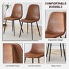 Gulches Modern Medieval Dining Table Set with 4 Brown Tech-Fabric Chairs, Upholstered Side Chairs with Sturdy Black Metal Legs, for Home Kitchen - 3 of 4