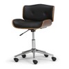APRILSOUL Black and Natural Dax Bentwood Office Chair, Vegan Faux Leather, Chrome Base, 360° Swivel, Adjustable Height, Assembly Required - 2 of 4