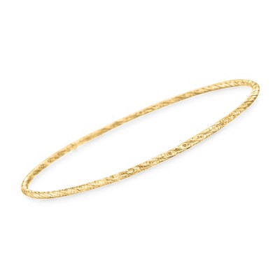 Ross-Simons Italian 14kt Yellow Gold Textured Bangle Bracelet