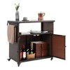 MOEPISY Outdoor Wicker Serving Cart with Wheels - 4 of 4