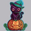 Men's Design By Humans Ferociously Cute Halloween Vampire Witch Kitty Cat By LittleBunnySunshine Tank Top - 2 of 2