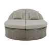 YOOCOZZ PE Rattan Patio 2-Person Daybed with Adjustable Backrests, Foldable Cup Trays ,Cushions and Pillows - 3 of 4