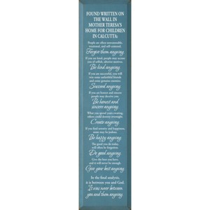 Slickblue Rustic Wooden Wall Sign – Mother Teresa Do It Anyway Quote – Motivational Home Decor 9x36, Color Options - 1 of 3