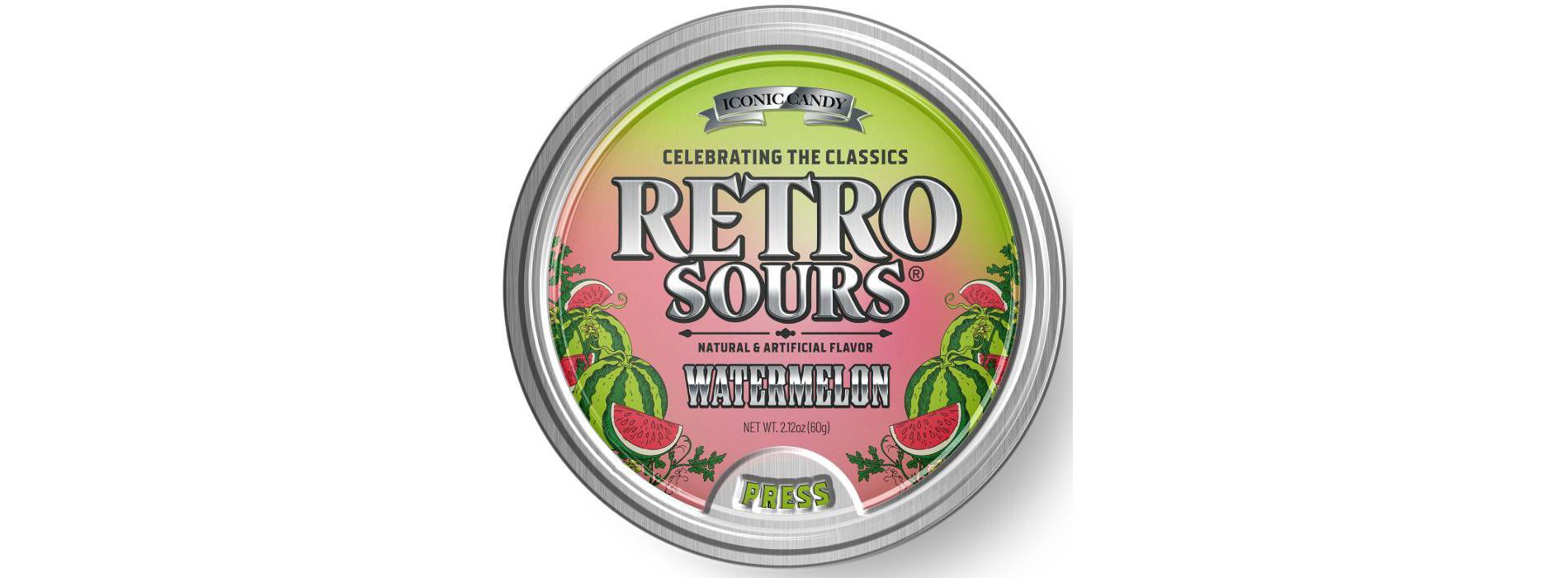 Retro Sours Watermelon Candy Tin - 2.12oz