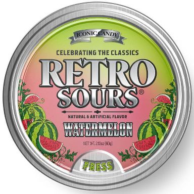 Retro Sours Watermelon Candy Tin - 2.12oz