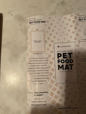Leashboss Splash Mat Dog Food Mat with Tall Lip, M/L (20X13), XL (25 –  KOL PET