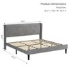 ODK Upholstered Bed Frame with Wingback Headboard, Luxurious Velvet Upholstery Platform Bed, Wooden Slat Support - Box Spring Optional - 2 of 4