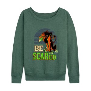 Women's - Disney Villains - Be Scared Lightweight French Terry Wide Neck Long Sleeve Shirt - 1 of 4