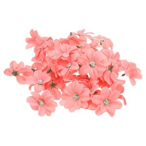 Unique Bargains Faux Silk Multi-layered Handmade Artificial Flowers Purple White Pink Bulk - 1 of 4
