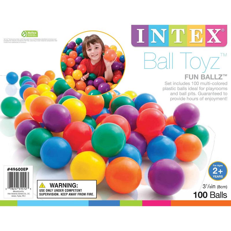 Intex 100-Pack Large Plastic Multi-Colored Fun Ballz For Ball Pits (4 Pack), 5 of 7