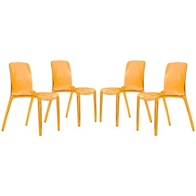 LeisureMod Murray Waterfall Edge Design Acrylic Dining Chair
