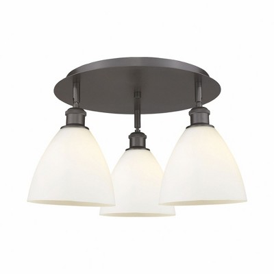 Bristol Glass - 3 Light Flush Mount In Industrial Style-10 Inches Tall and 19.25 Inches Wide
