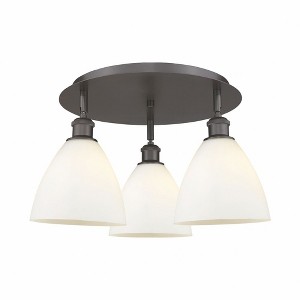 Bristol Glass - 3 Light Flush Mount In Industrial Style-10 Inches Tall and 19.25 Inches Wide - 1 of 1