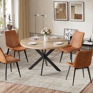 PAKASEPT 5-Piece Round Dining Table Set for 4, 47"Modern Kitchen & Dining Room Tables Coffee Table for Kitchen Living Room - 1 of 4
