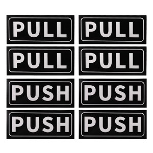 Unique Bargains PVC Self-Adhesive Waterproof Horizontal Push Pull Door Sign 4 Set - 1 of 4