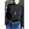 Long Disc Pendant Necklace for Women 18K Gold Plated Sweater Chain Fashion Jewelry - 3 of 4