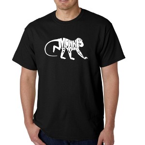 LA Pop Art Men's Word Art T-shirt - Monkey Business - 1 of 4