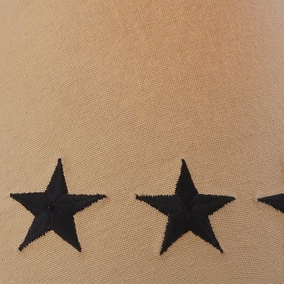 Beige Cotton Lamp Shade with Black Star Embroidery, 10"