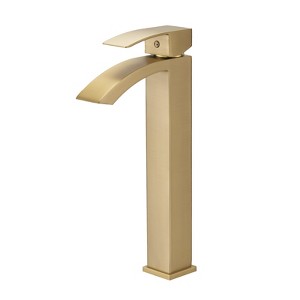 ChicFurnit Bathroom Sink Faucet Single Hole Modern Design with Single Handle for Stylish Vanities, Gold, 16.7"*9.1"*3.3" - 1 of 4