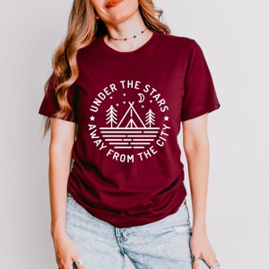 Simply Sage Market Under The Stars Short Sleeve Tee - M - Maroon - 1 of 4