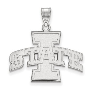 Black Bow Jewelry 14k White Gold Iowa State Cyclones NCAA Large Pendant - 1 of 3