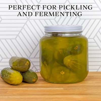 64oz Clear Glass Jar with White Plastic Lid for Pantry Storage