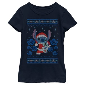 Girl's Lilo & Stitch Christmas with Scrump T-Shirt - 1 of 4
