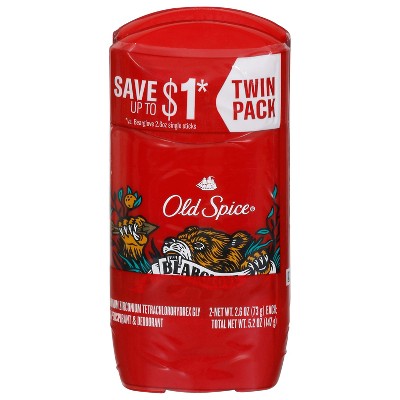 Old Spice Bearglove Antiperspirant/Deodorant Twin Pack 2 - 2.6 oz Pack