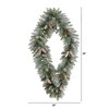 Nearly Natural 3-ft Holiday Christmas Geometric Diamond Frosted Wreath with Pinecones and 50 Warm White LED Lights - 2 of 3