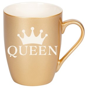 100 North Crown Royalty 10 Ounce Vegas Gold Metallic Finish, Comfortably Fits Your Hands, New Bone China Coffee Tea Cup Mug, Queen - 1 of 1