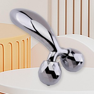Evo Bytes Skinsculpt Massaging Beauty Roller Tool 3D Face Roller Metal Facial Massager - Silver - 1 of 4