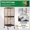 55" Metal Bird Cage with Wooden Perches & Slide-Out Tray - Includes Water Bottle & Feeder - Perfect for Parrots, Cockatiels, Lovebirds & Small Birds - 3 of 4