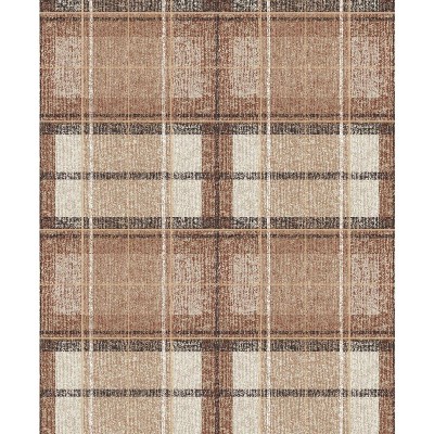 RoomMates Tweed Plaid Peel and Stick Wallpaper Brown