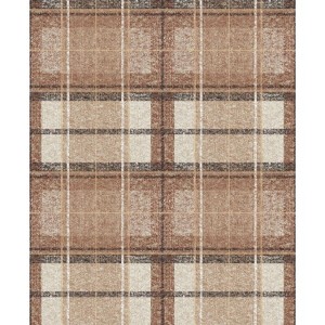 RoomMates Tweed Plaid Peel and Stick Wallpaper Brown: Removable Vinyl, Self-Adhesive, Classic Pattern, 28.3 Sq Ft Coverage - 1 of 4